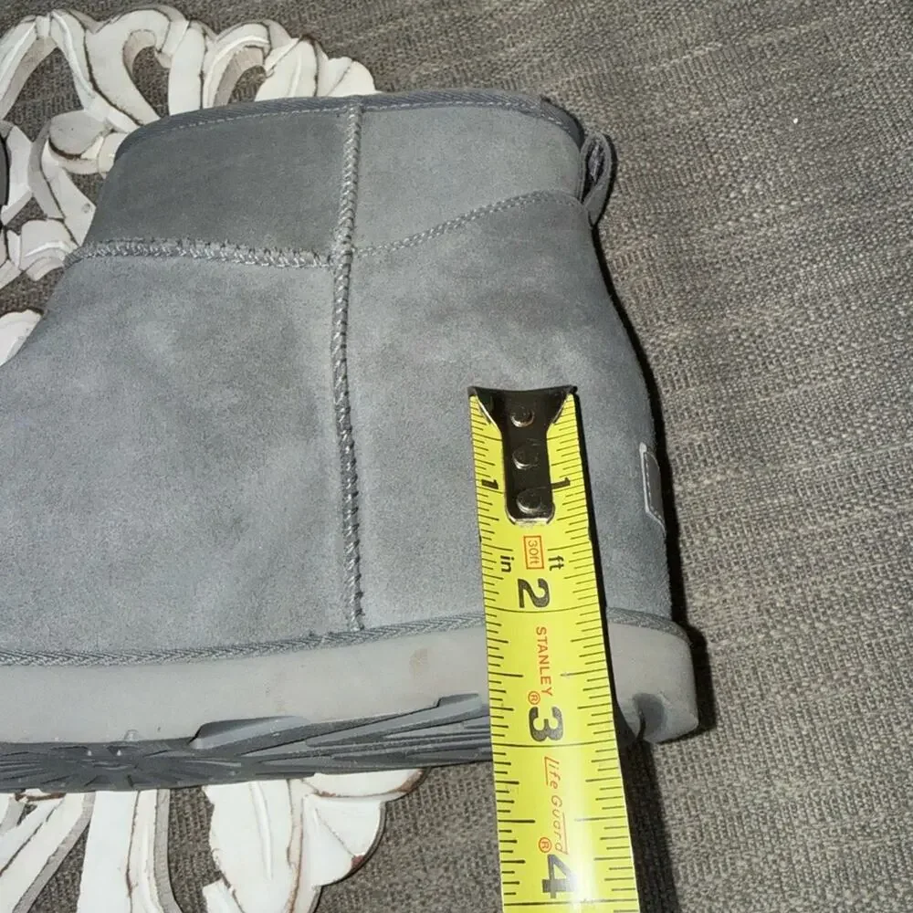 UGG Suede Leather Shearling Wedge Heel Ankle Boots Women’s 12